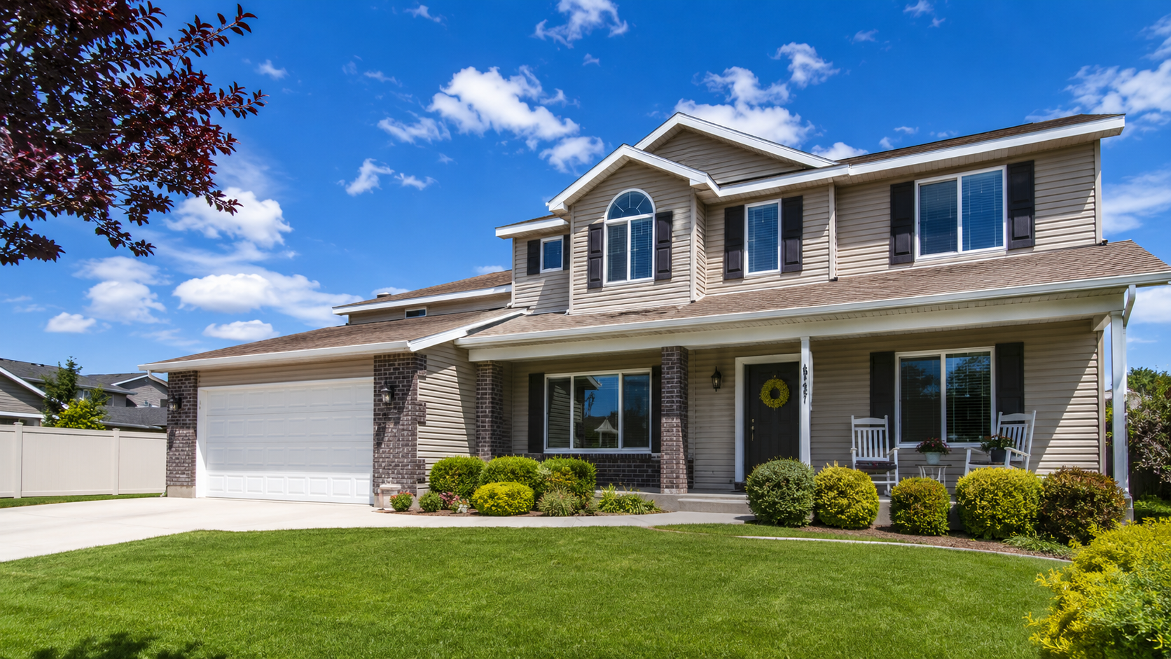 New energy efficient windows on an Idaho Falls home with summer sun, keeping the interior cool
