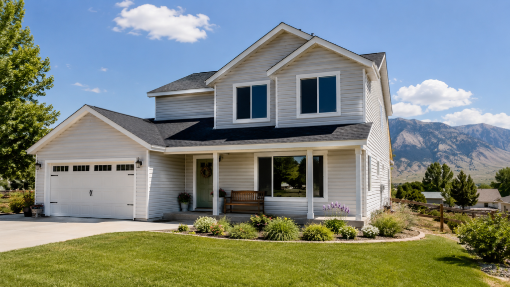 New energy efficient windows on an Idaho Falls home with summer sun, keeping the interior cool