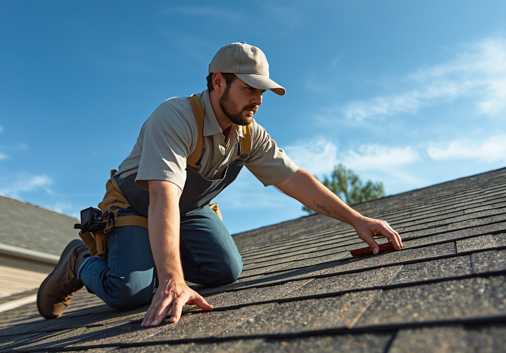 HomePro Idaho inspector looking at a roof